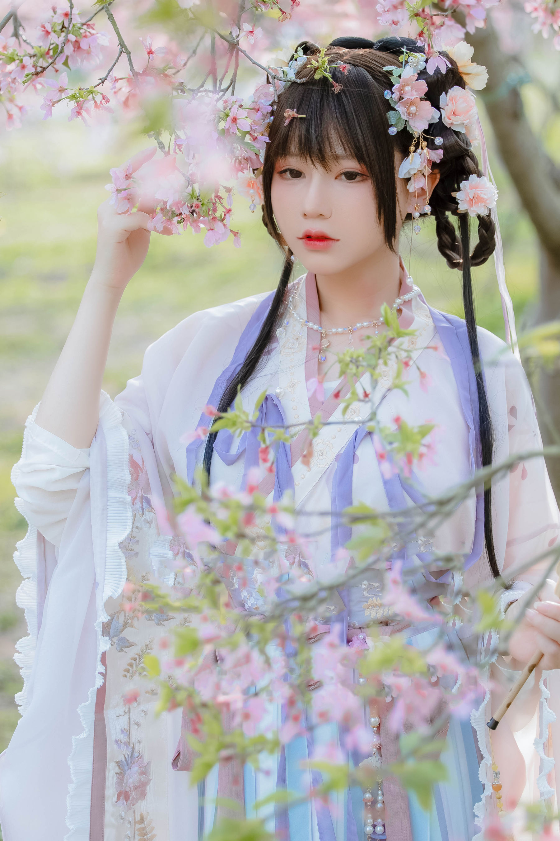 [福利COS] 萌妹子Nyako喵子 - 樱花汉服 花神祈愿