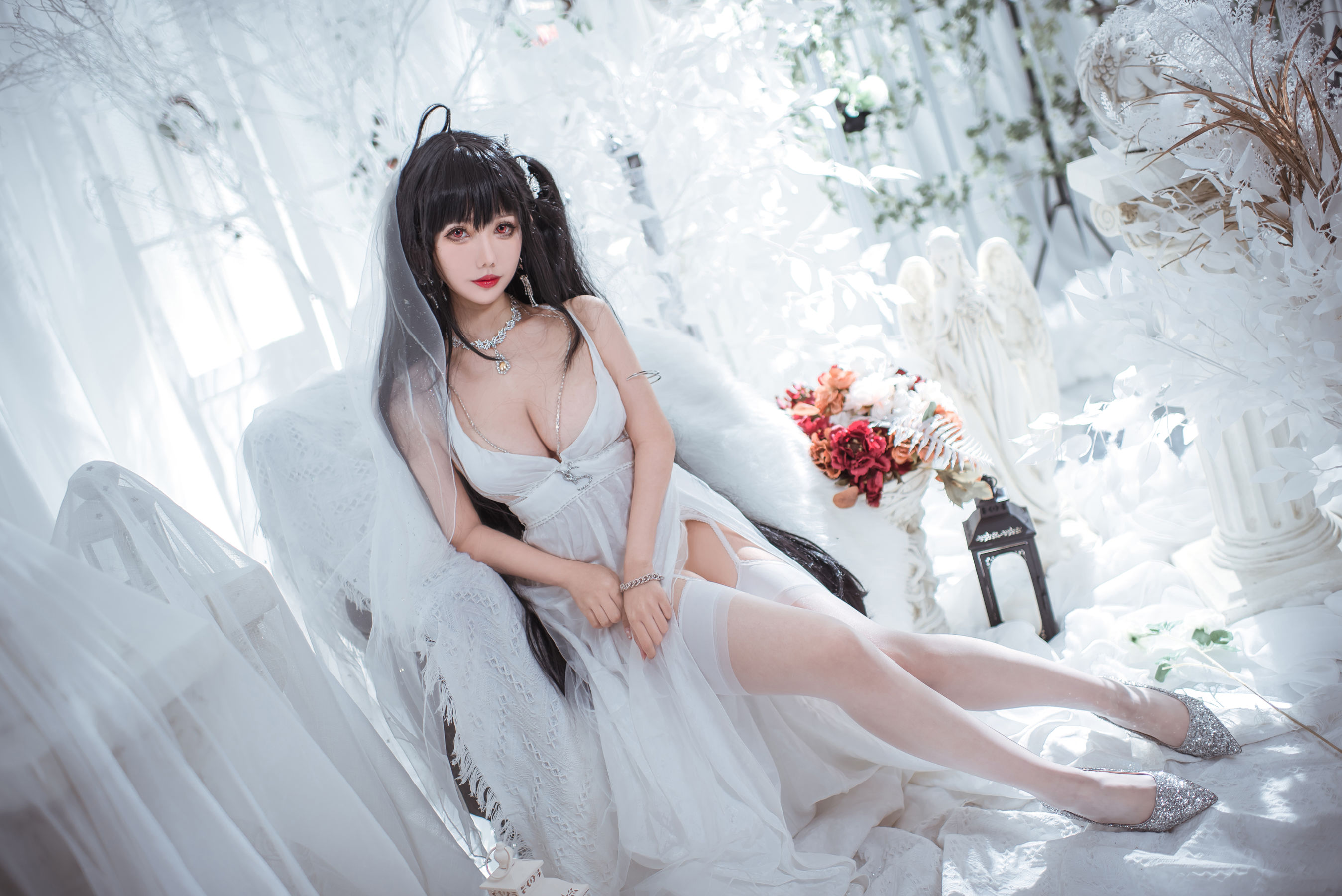 [福利COS] 仙女月 - 大凤纯白婚纱