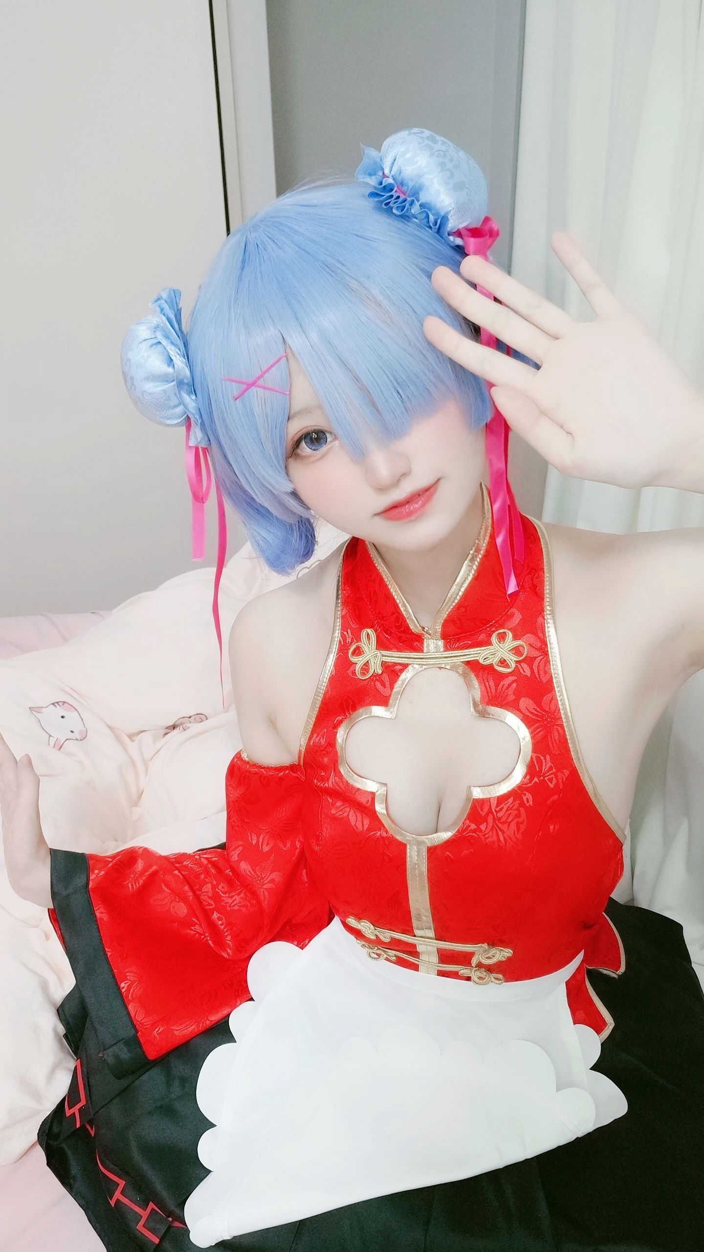 [福利COS] 千阳(ちよ) - 蕾姆旗袍