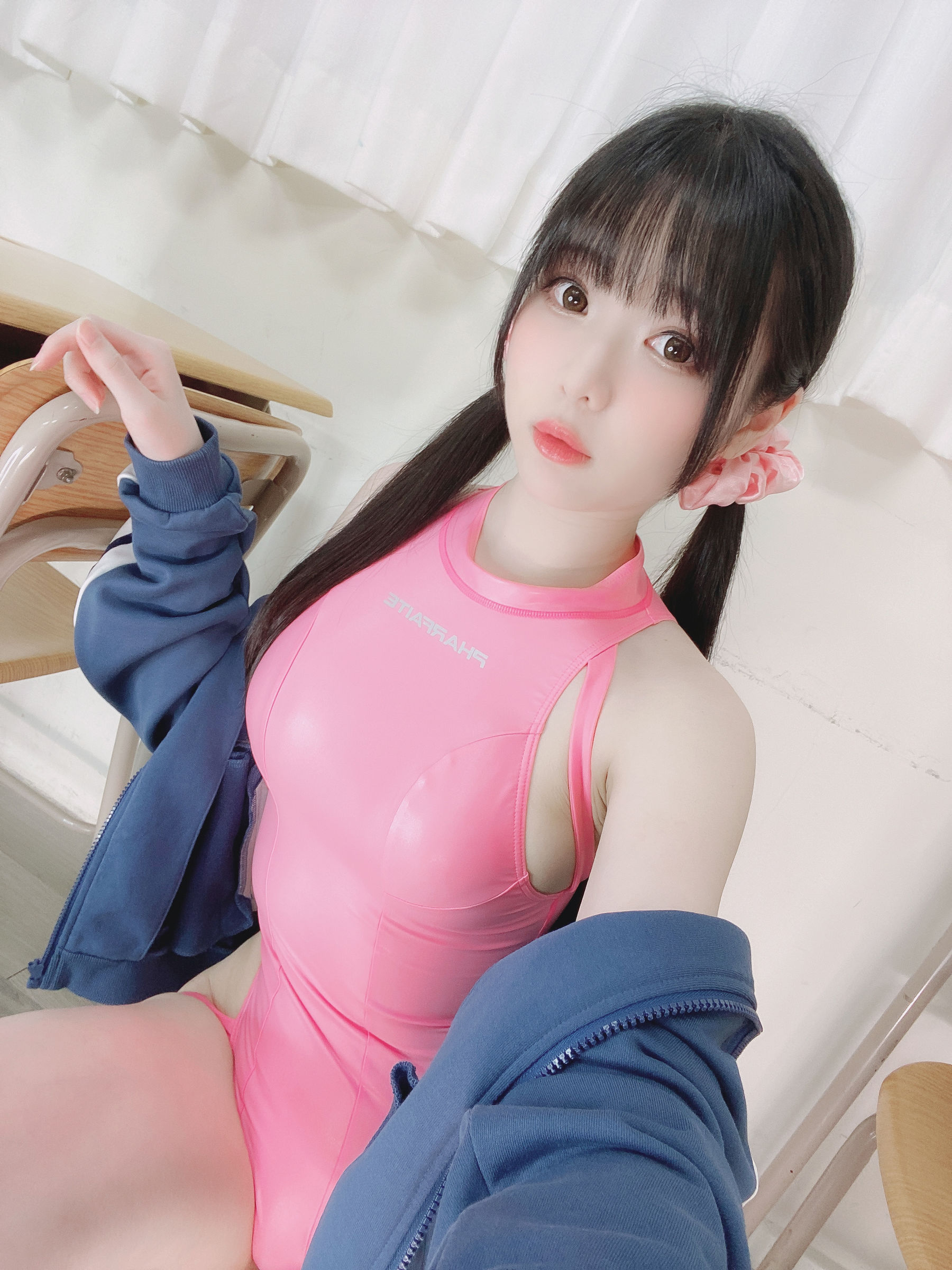 微博妹纸霜月shimo - Pink Swimsuit