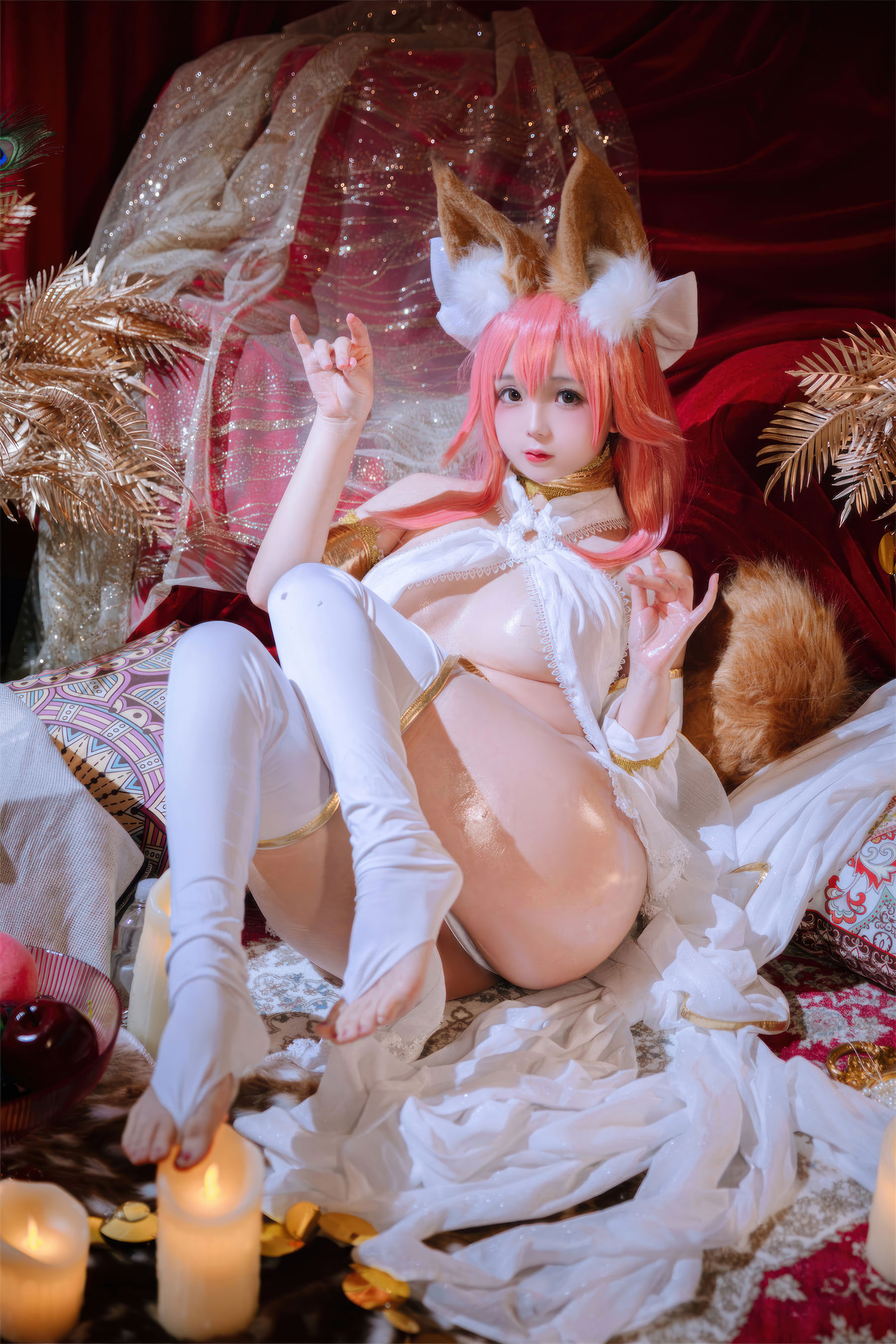 Cosplay 日奈娇 - 玉藻前舞娘 涂油