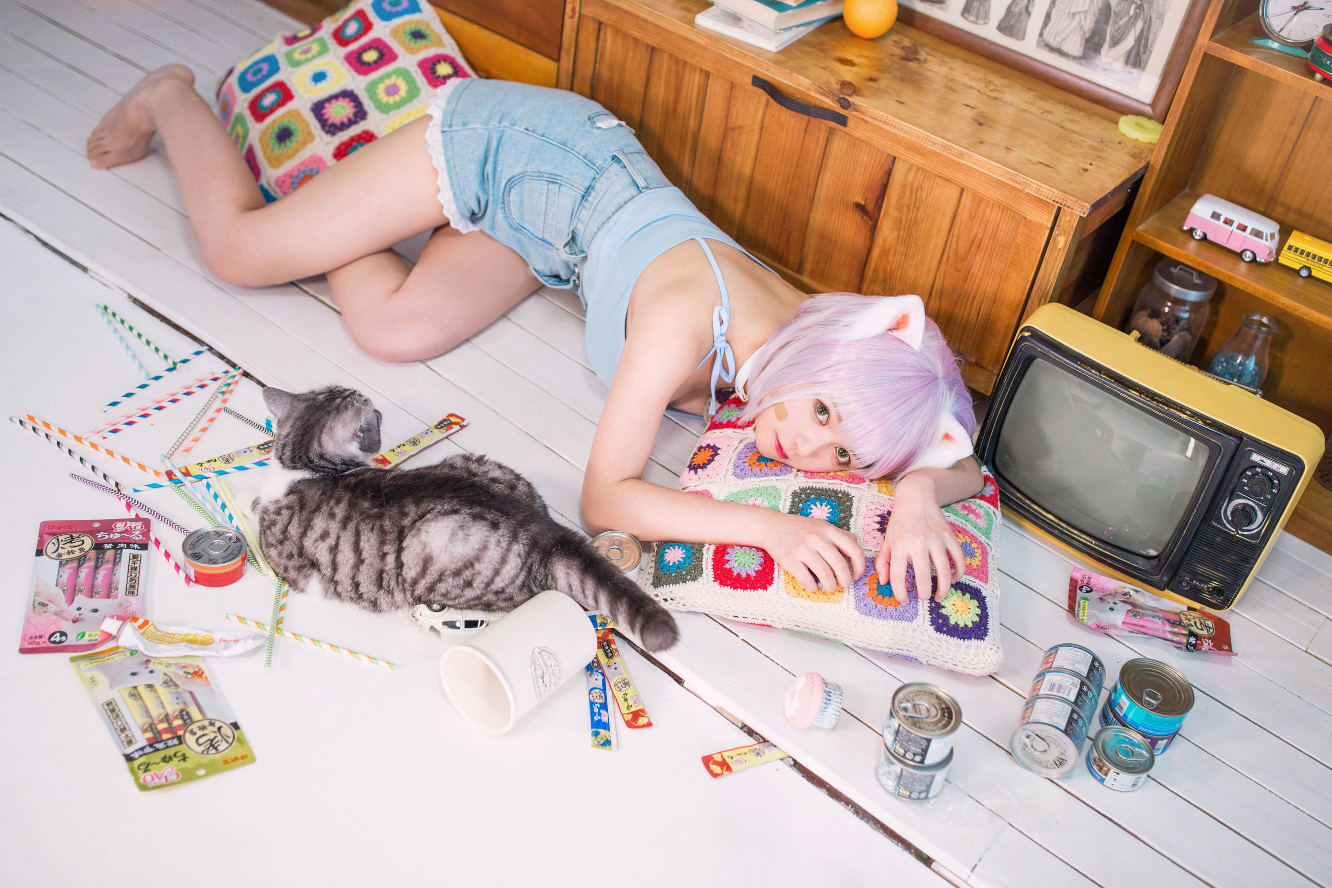 [网红COSER] 大眼萌妹黑猫猫OvO - 养猫小课堂