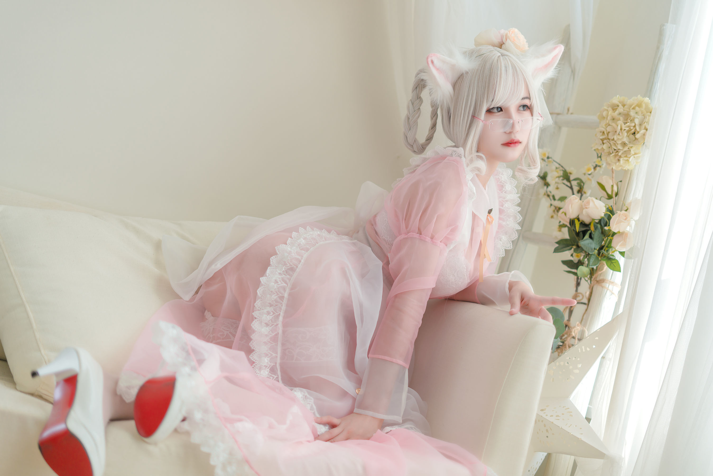 [网红COSER] 动漫博主小仓千代w - 透明粉色女仆