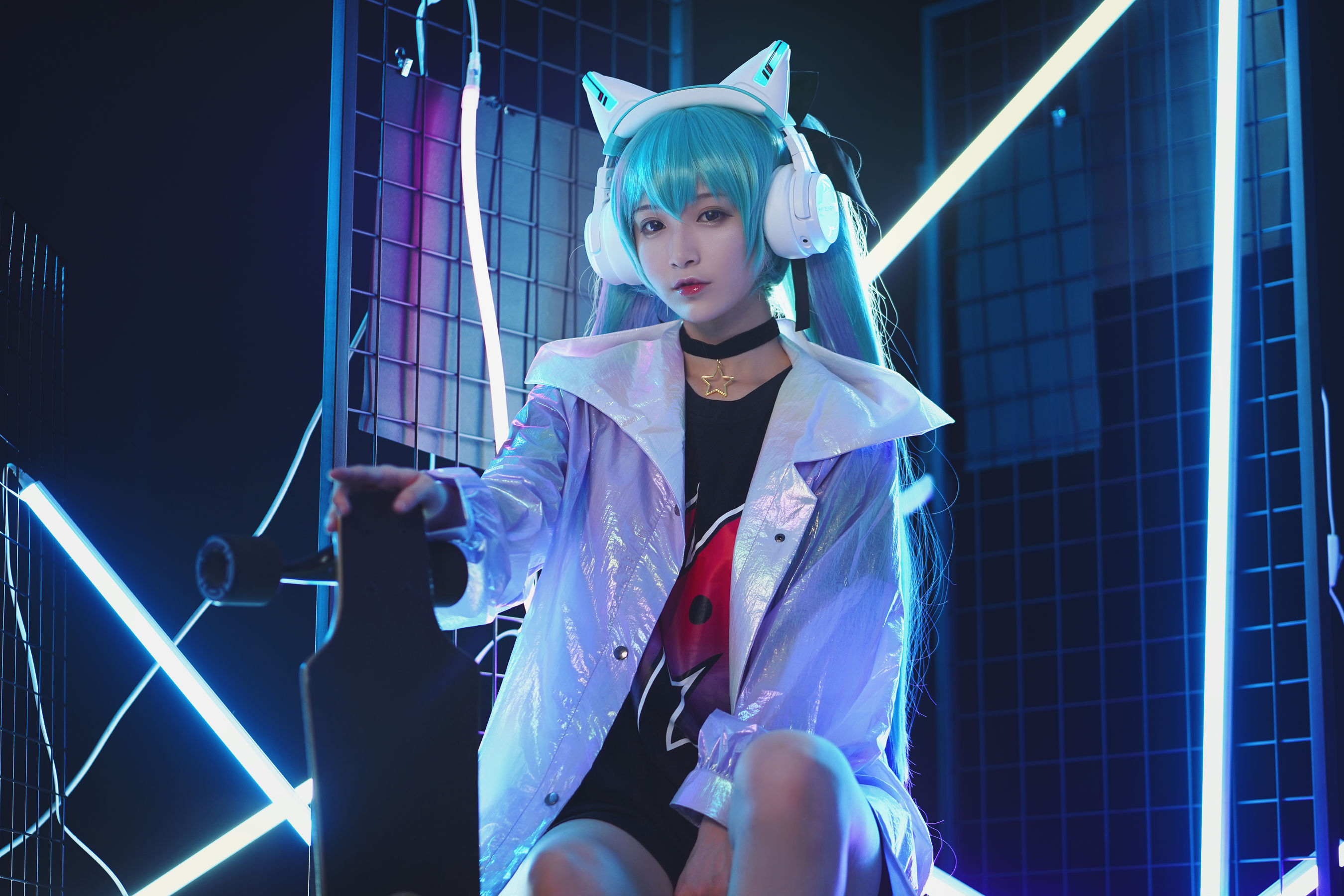 [Cosplay写真] 动漫博主铁板烧鬼舞w - 妖舞耳机miku