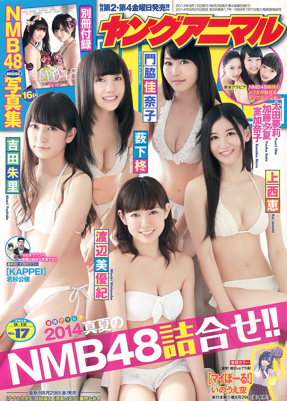 NMB48 吉田朱里 上西恵 渡辺美優紀 矢倉楓子 山本彩 室加奈子 [Young Animal] 2014年No.17 写真杂志