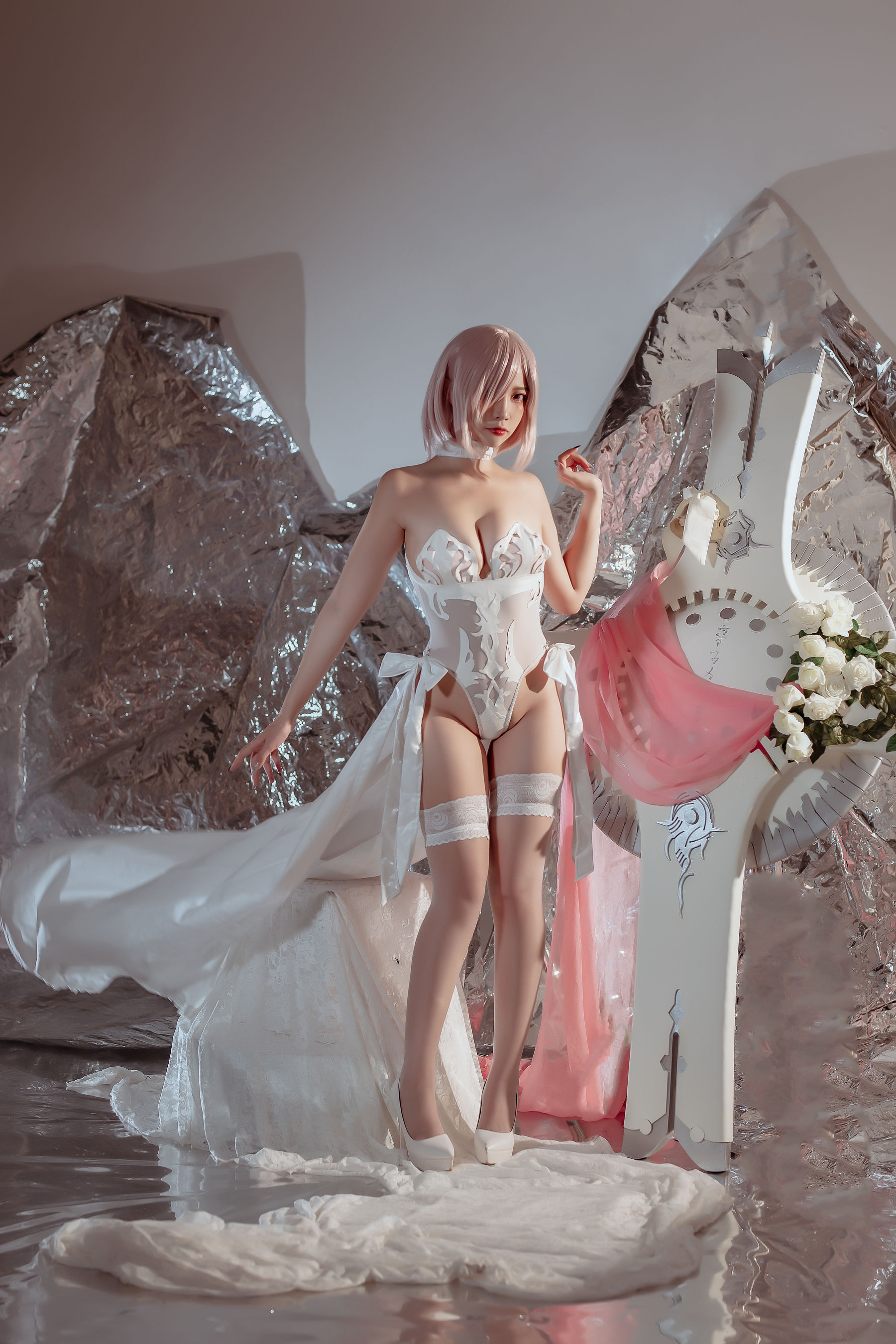 [福利COS] 人气Coser二佐Nisa - fate玛修婚纱